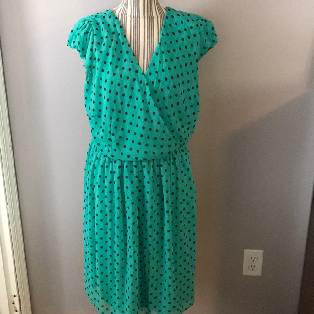 Mint polka dot dress